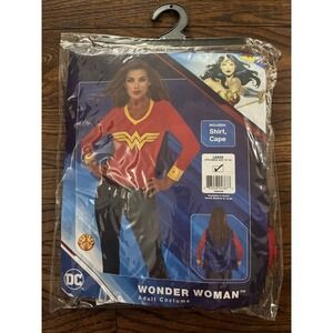 Wonder Woman Halloween Costume Adult Large 14-16 Rubies shirt cape